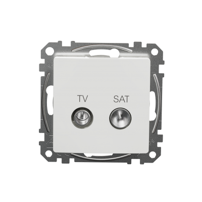 Sedna Design & Elements Gniazdo antenowe TV-SAT przelotowe 7dB białe SDD111474S SCHNEIDER (SDD111474S)